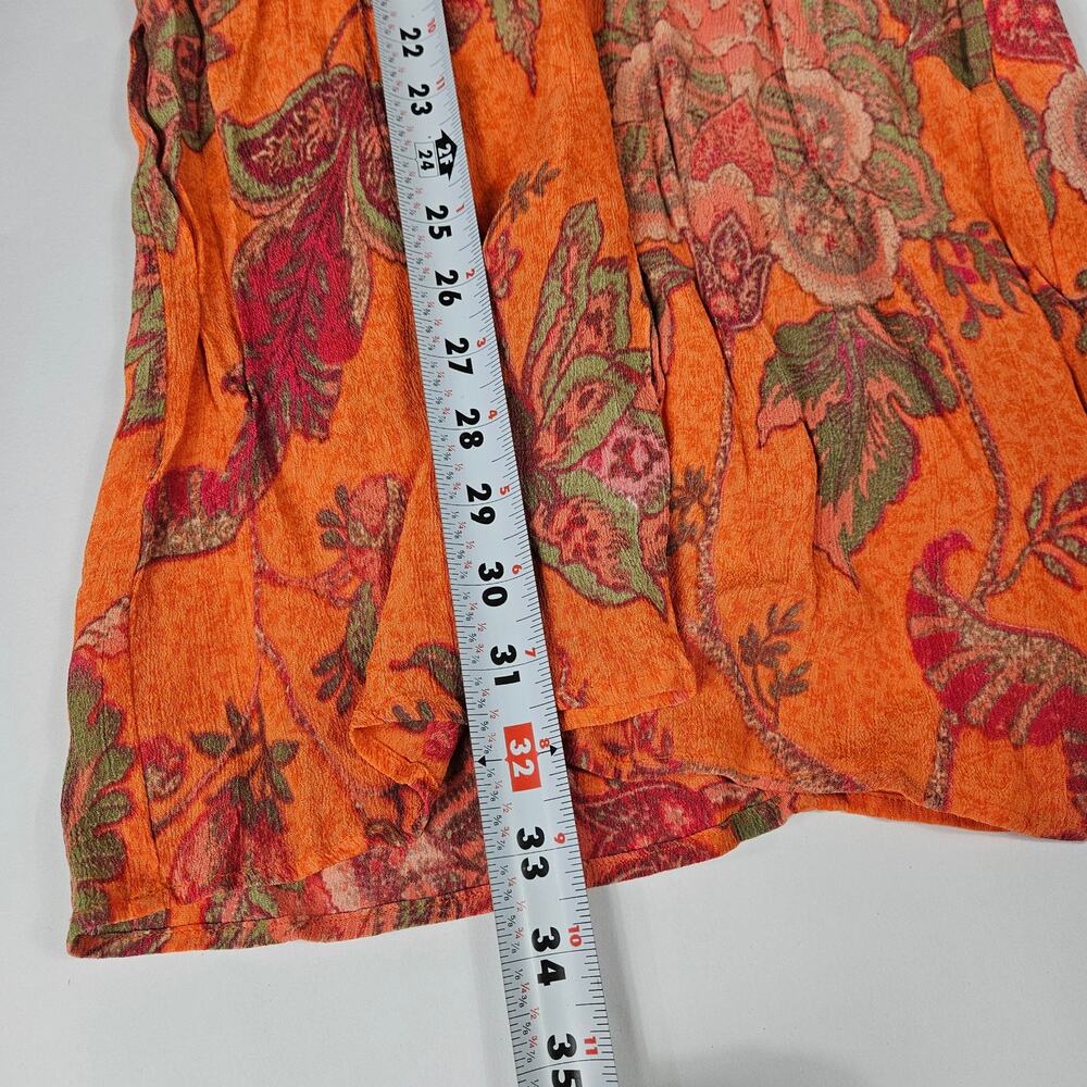 Euro Derhy Dress Orange Knee Length Floral - Small - Picture 7 of 7
